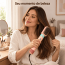 Escova Secadora 5 em 1 Multifuncional, Modeladora Alisa Seca e Dá Volume, Escova de Ar Quente Destacável, Modelador de Cachos com Íons Negativos, Presente Ideal para Mulheres, Garantia de 1 Ano