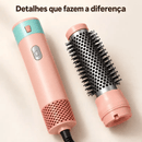 Escova Secadora 5 em 1 Multifuncional, Modeladora Alisa Seca e Dá Volume, Escova de Ar Quente Destacável, Modelador de Cachos com Íons Negativos, Presente Ideal para Mulheres, Garantia de 1 Ano