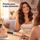 Escova Secadora 5 em 1 Multifuncional, Modeladora Alisa Seca e Dá Volume, Escova de Ar Quente Destacável, Modelador de Cachos com Íons Negativos, Presente Ideal para Mulheres, Garantia de 1 Ano