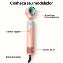 Escova Secadora 5 em 1 Multifuncional, Modeladora Alisa Seca e Dá Volume, Escova de Ar Quente Destacável, Modelador de Cachos com Íons Negativos, Presente Ideal para Mulheres, Garantia de 1 Ano