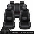 Kit Completo de Capas para Banco de Carro Nureon Universal 5 Lugares Com Airbag + Tapetes e Capa de Volante