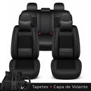 Kit Completo de Capas para Banco de Carro Nureon Universal 5 Lugares Com Airbag + Tapetes e Capa de Volante