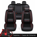 Kit Completo de Capas para Banco de Carro Nureon Universal 5 Lugares Com Airbag + Tapetes e Capa de Volante